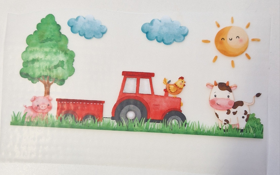 Bügelbild roter Traktor