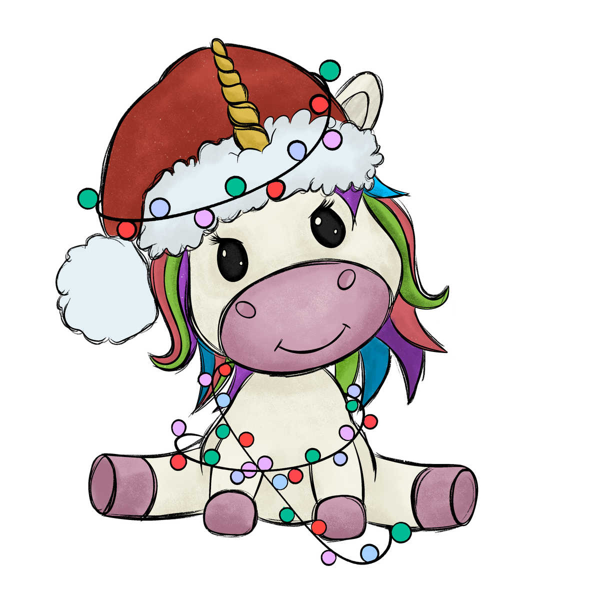 Bügelbild Weihnachtseinhorn