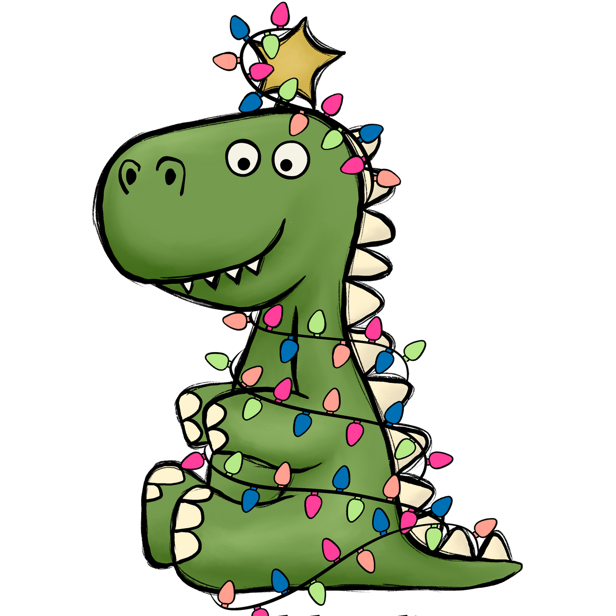 Bügelbild Weihnachtsdino