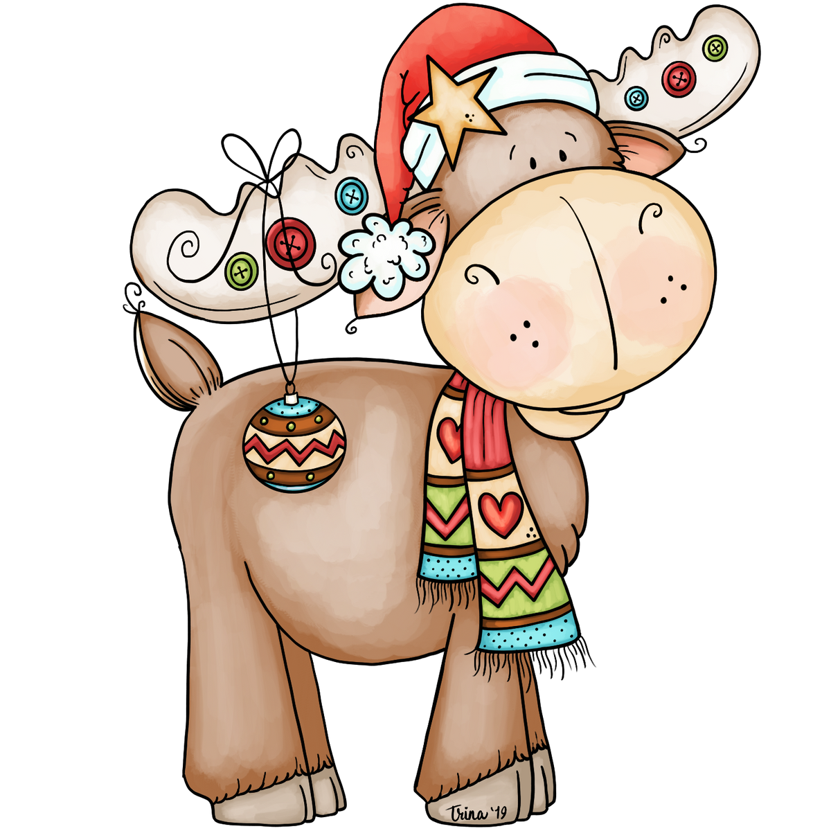 Bügelbild x-mas Elch