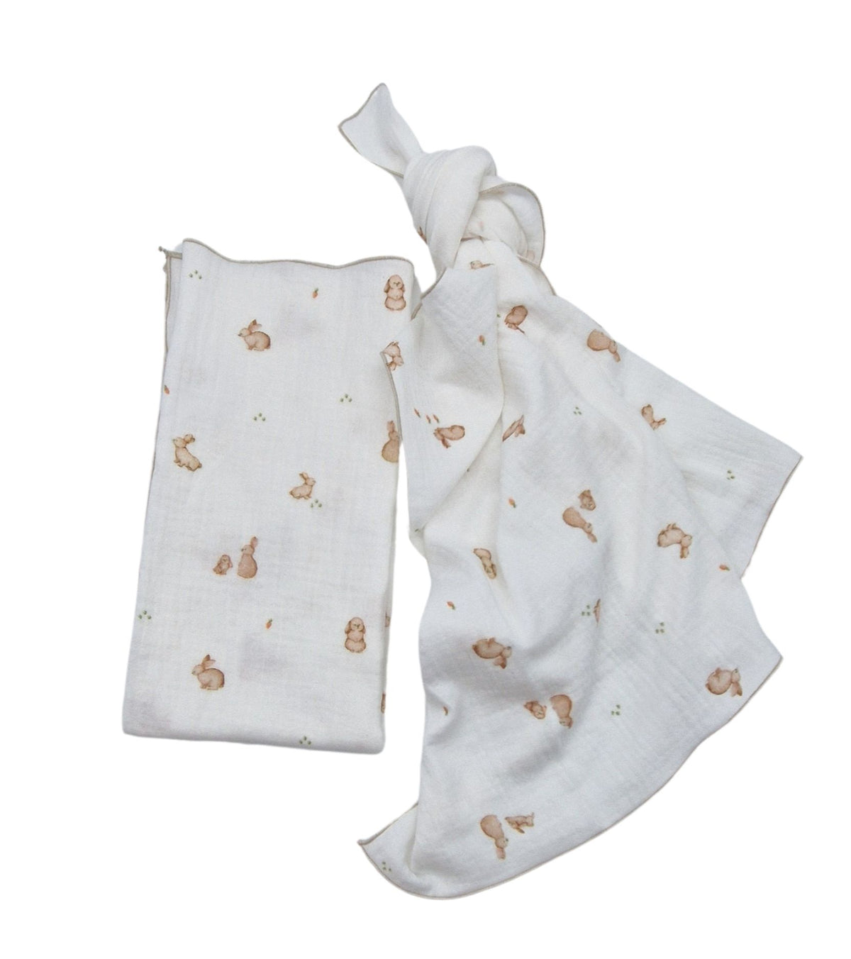 Musselintuch "mini" weiß, Häschen