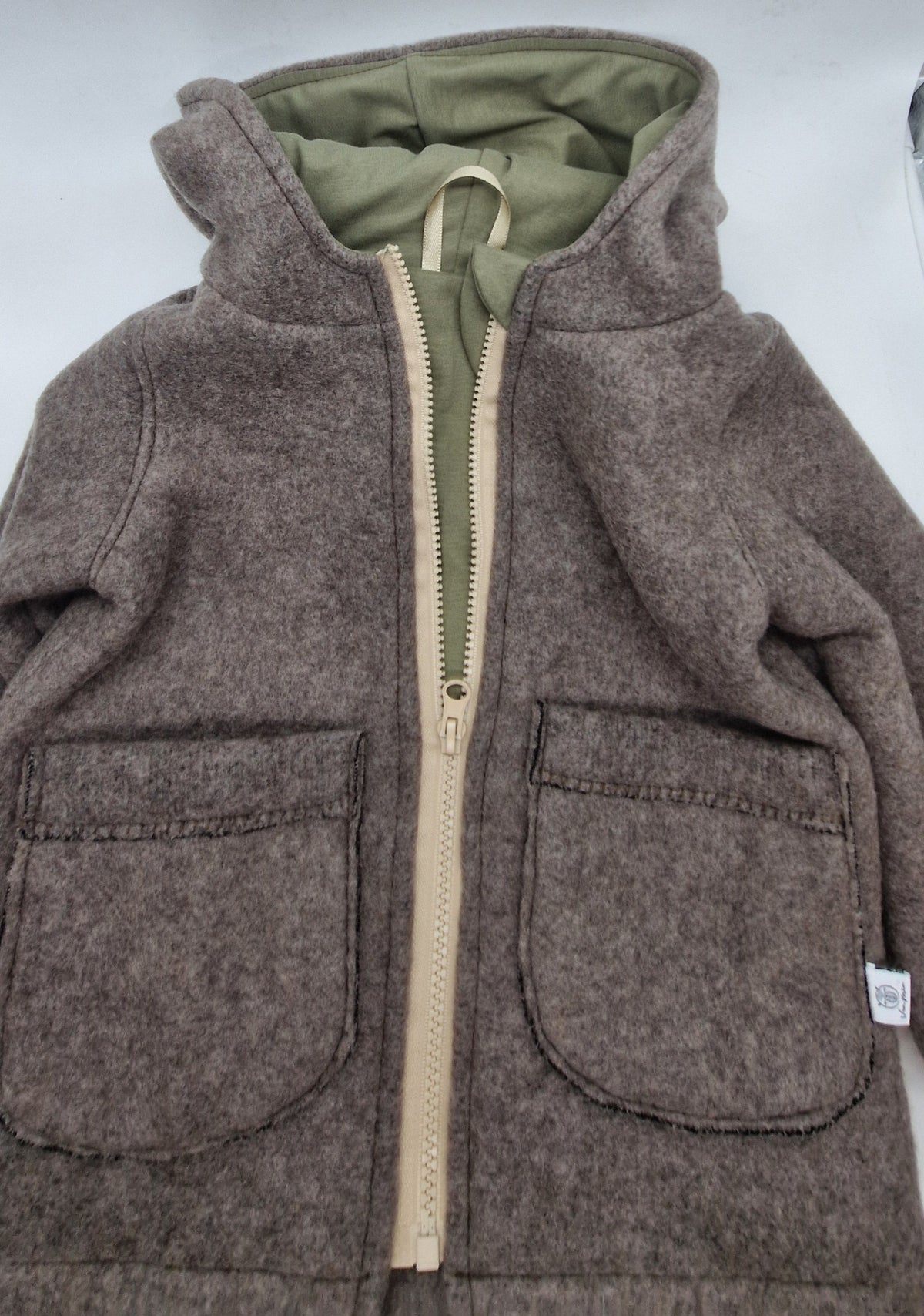 Jacke, Merinofleece, beige