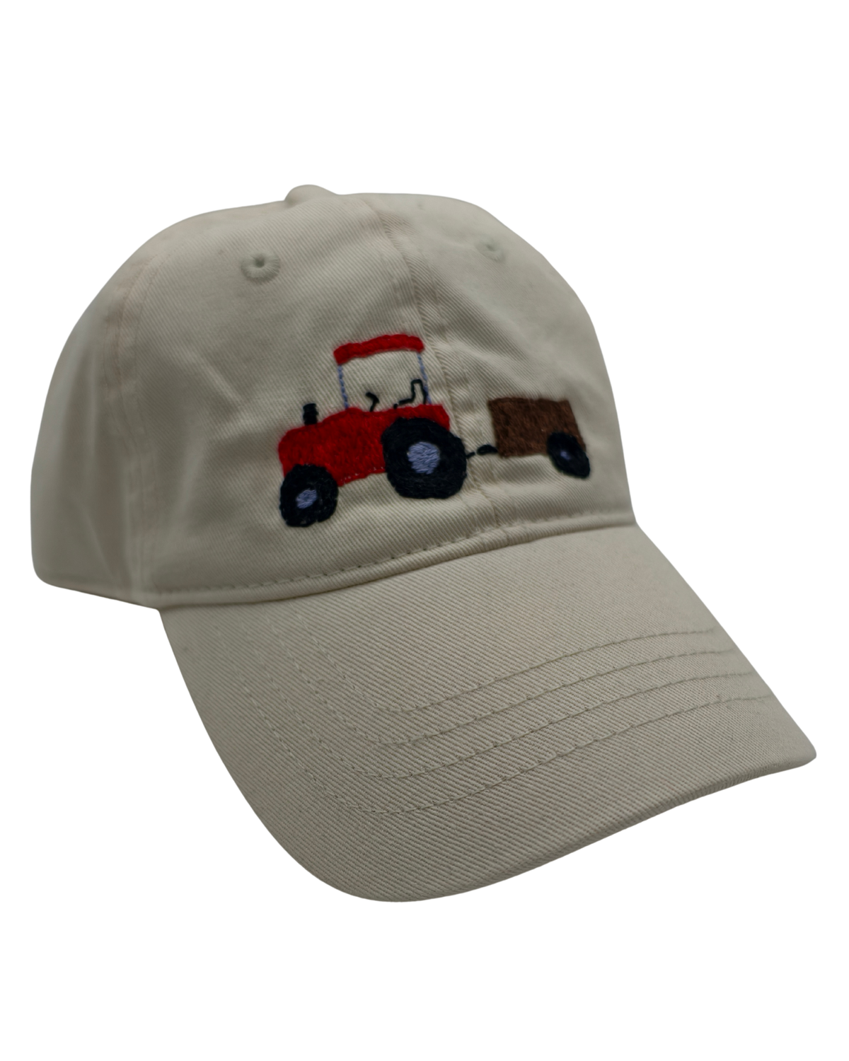 Kappe bestickt, beige Traktor