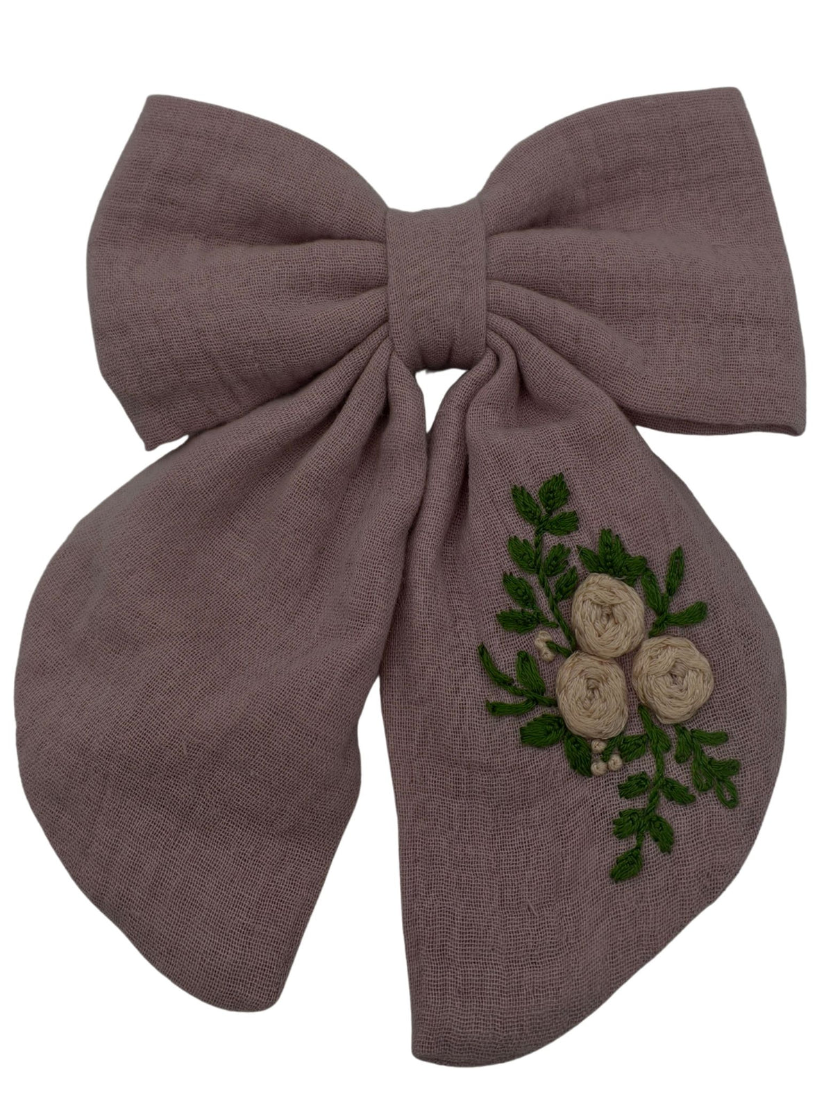 Haarspange bestickt rosa