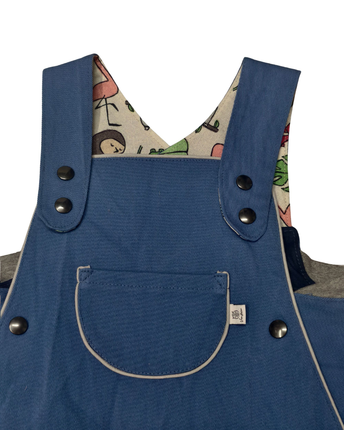 Quatsch-Matsch-Hose blau, dunkelgraue Knie