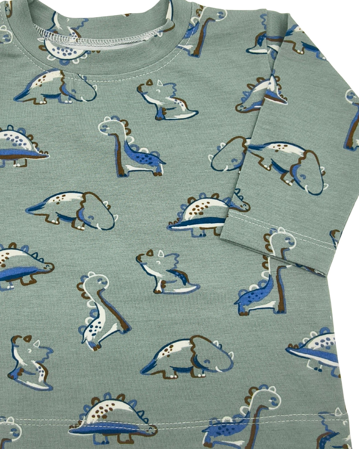 T- Shirt Langarm, grün, Dino