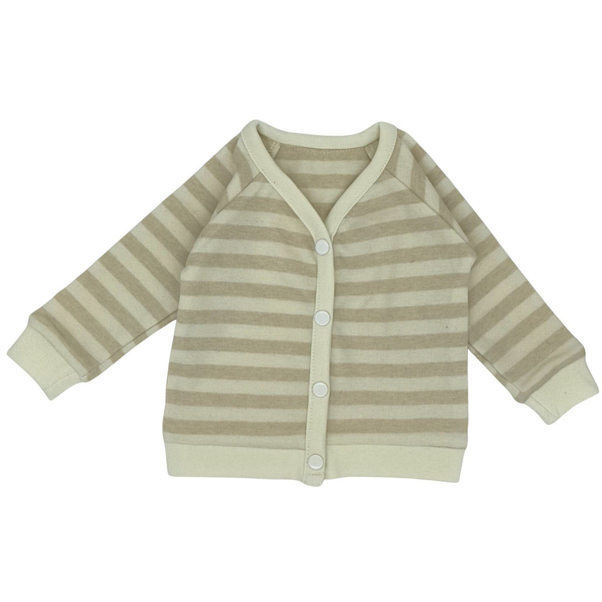 Baby Weste, beige - weiß gestreift