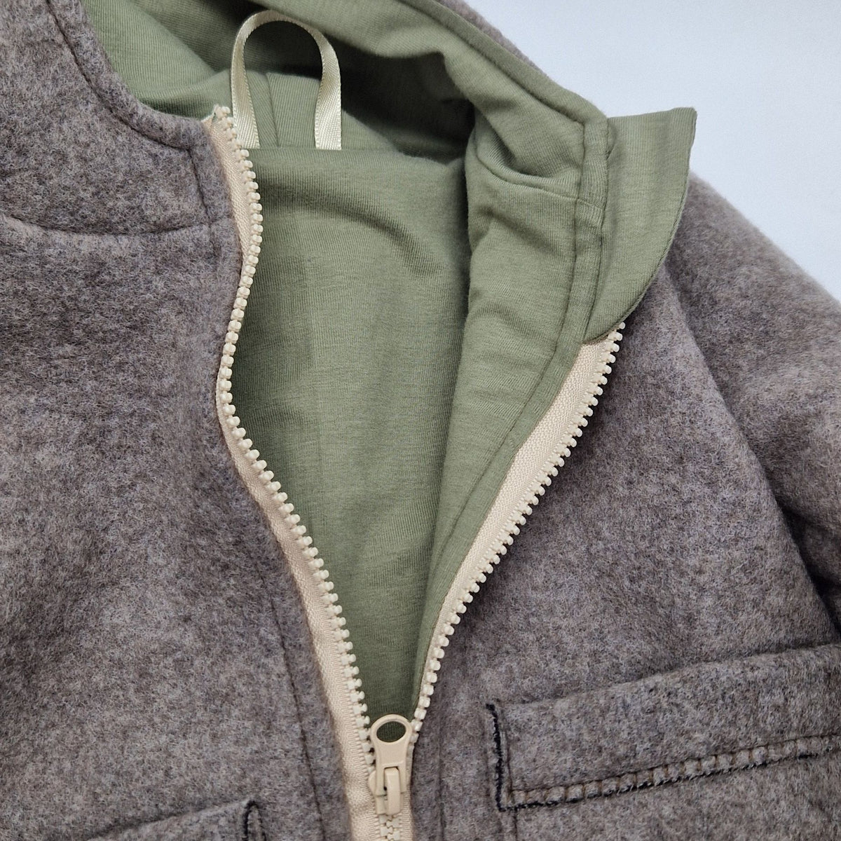 Jacke, Merinofleece, beige