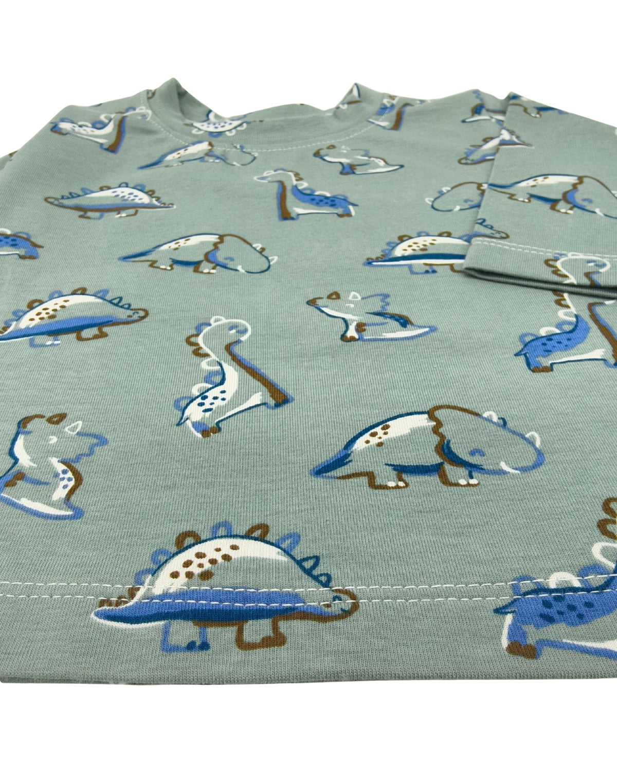 T- Shirt Langarm, grün, Dino