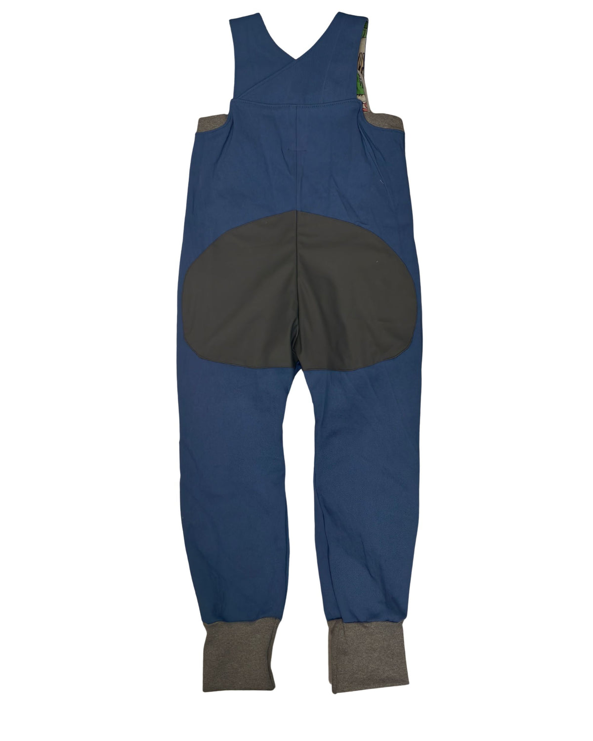 Quatsch-Matsch-Hose blau, dunkelgraue Knie