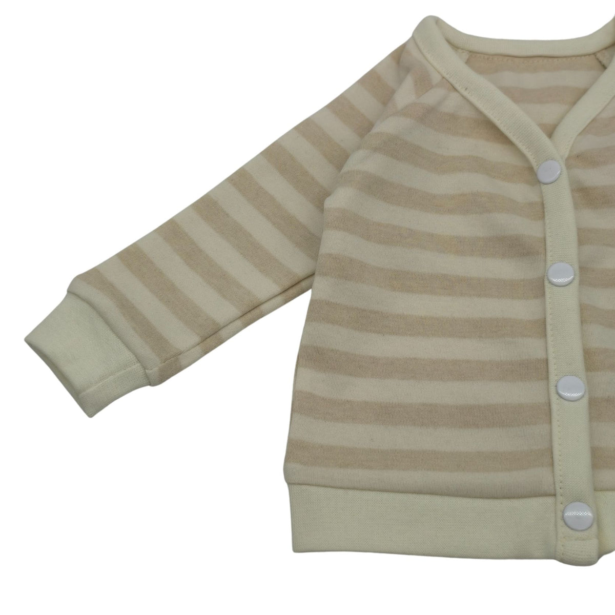 Baby Weste, beige - weiß gestreift
