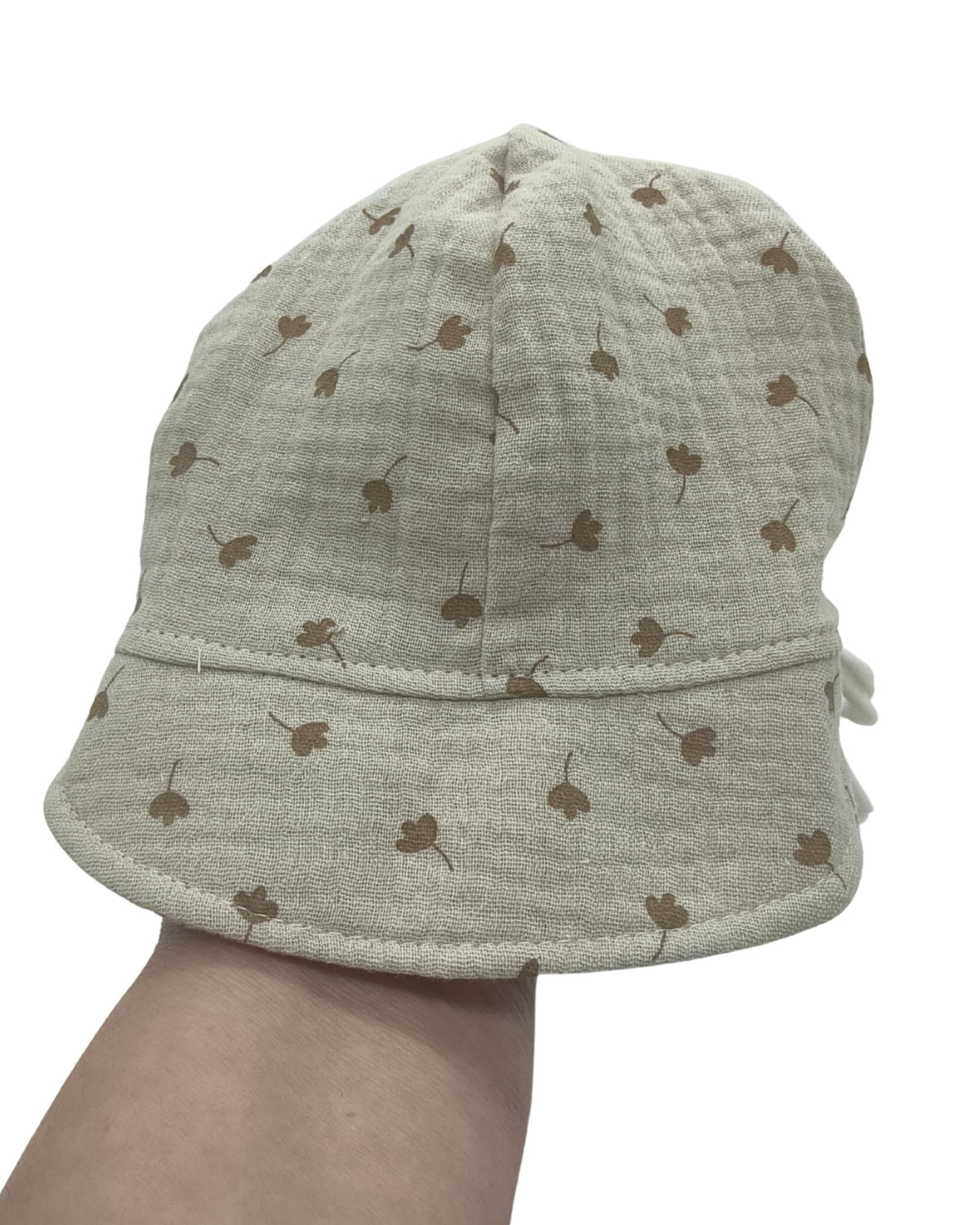 Sommerhut beige, Blätter, einlagig
