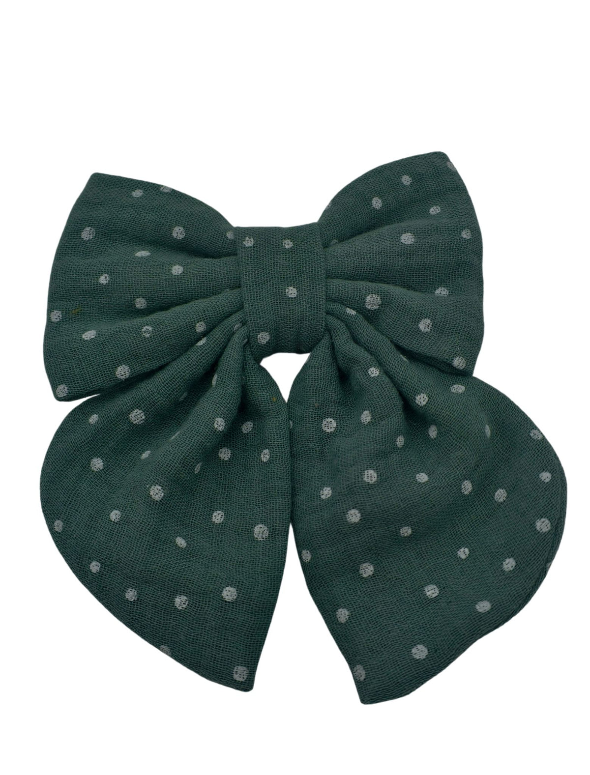 Haarspange midi, grün, gepunktet