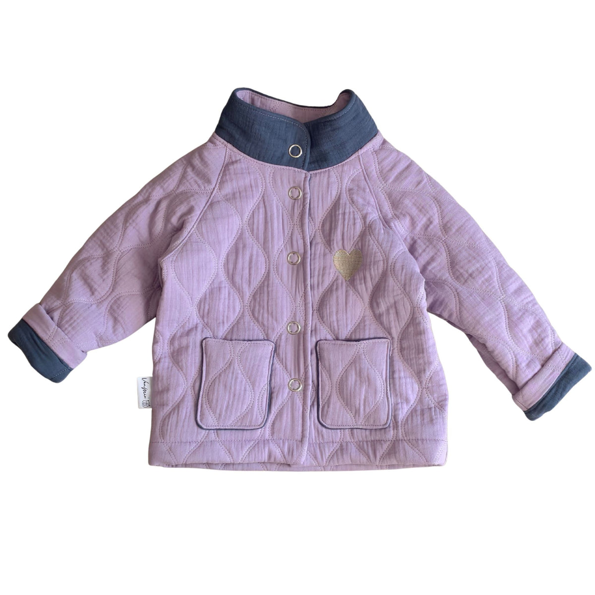 Jacke gefüttert, Übergang, Steppjacke aus Musselin, flieder