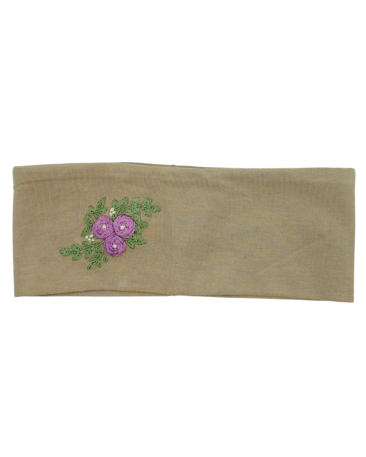 Stirnband bestickt, beige