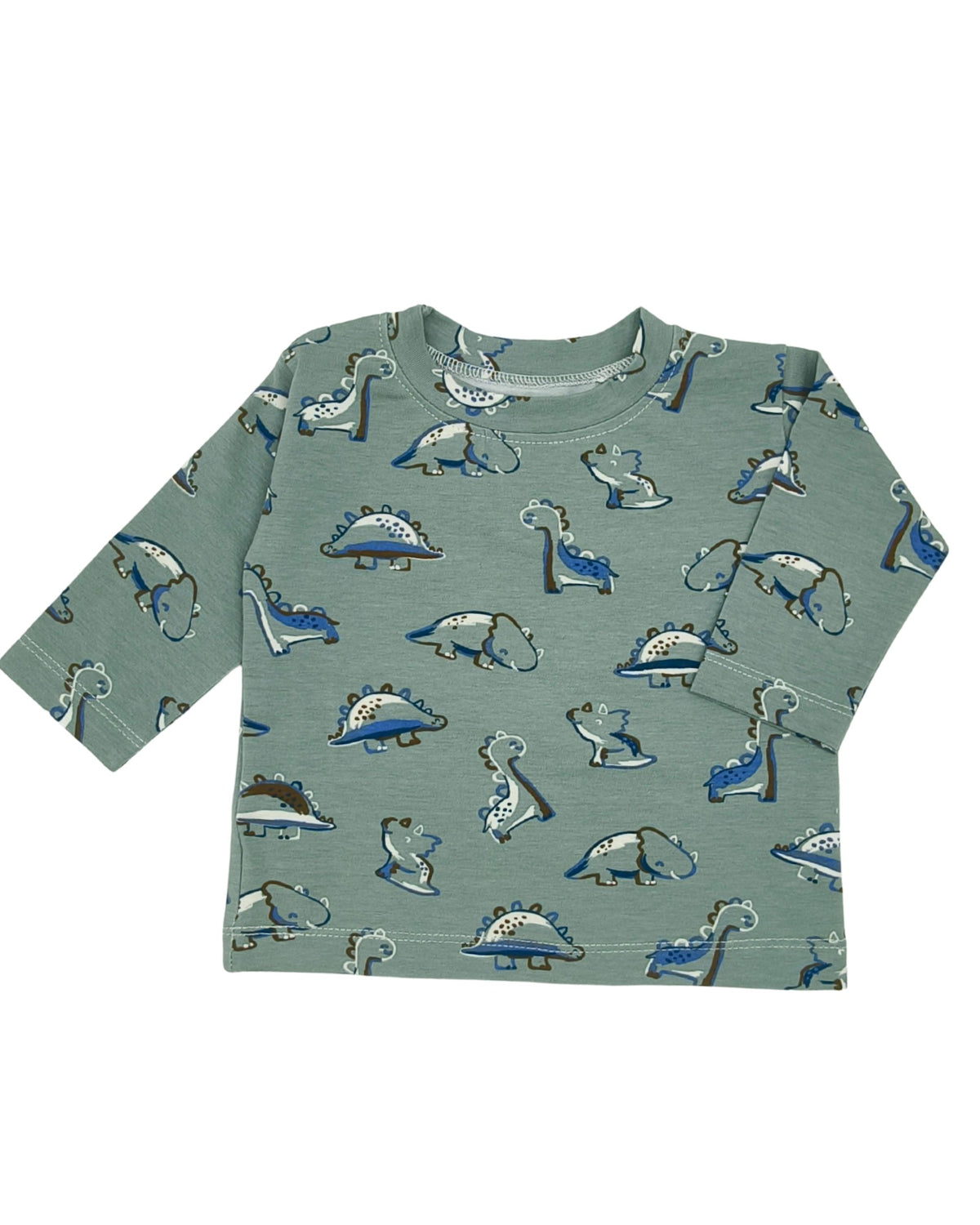 T- Shirt Langarm, grün, Dino