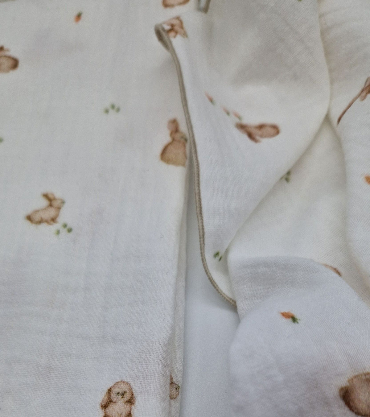 Musselintuch "mini" weiß, Häschen