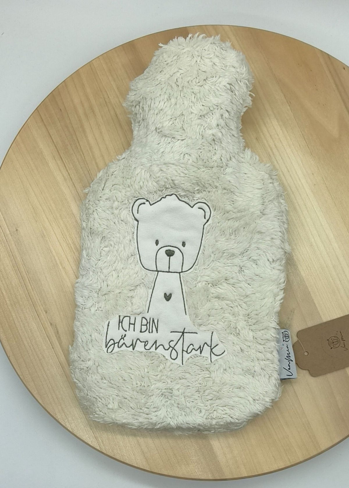 Hülle für Wärmflasche aus Naturkautschuk - natur - Bär