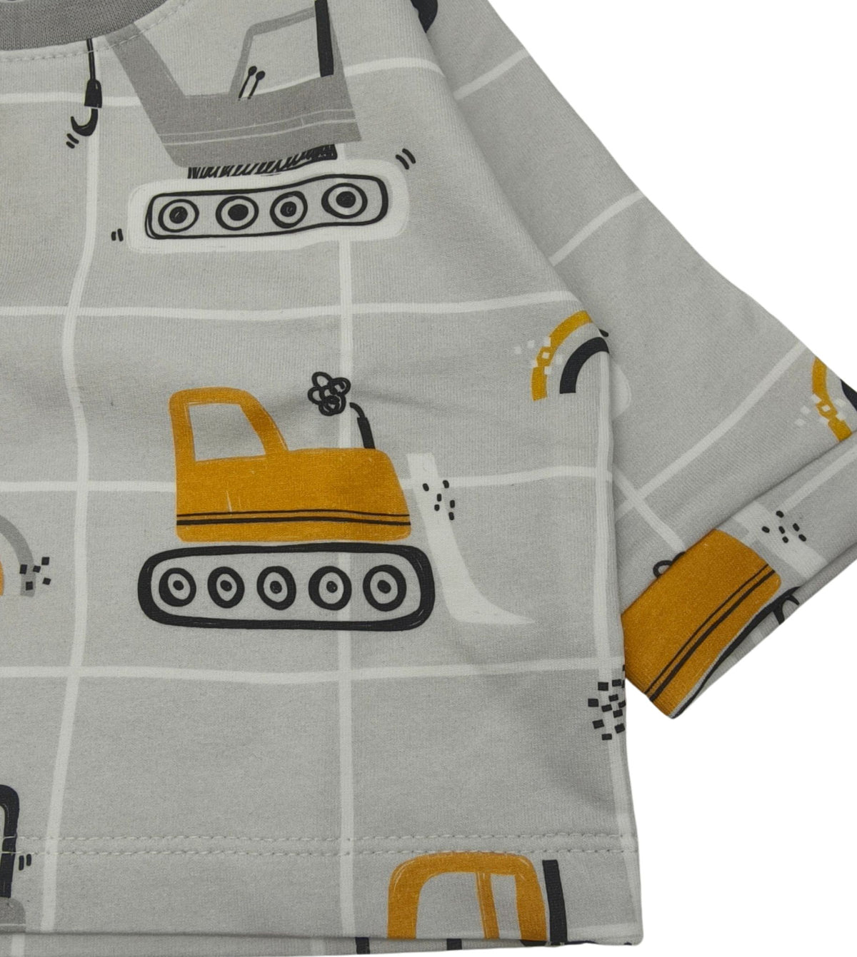 Sweater weiß, Baufahrzeuge