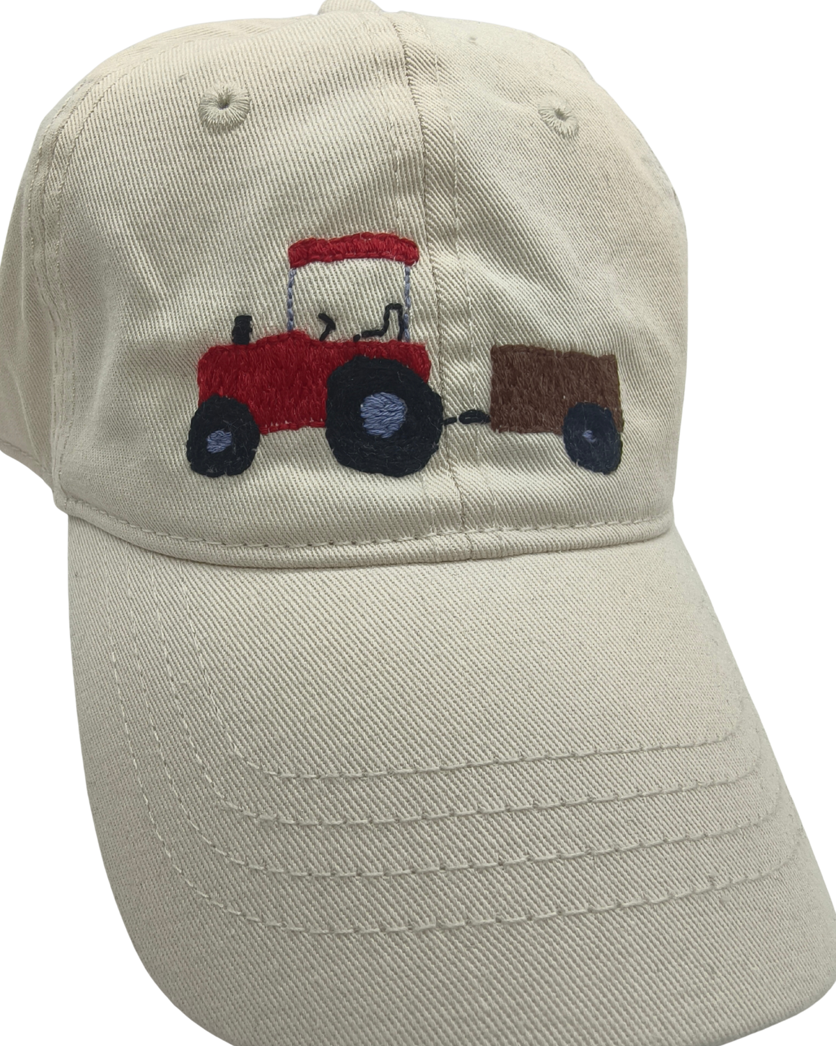 Kappe bestickt, beige Traktor
