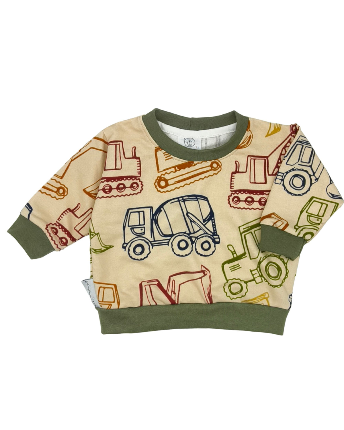 Sweater hellbraun, Baufahrzeuge