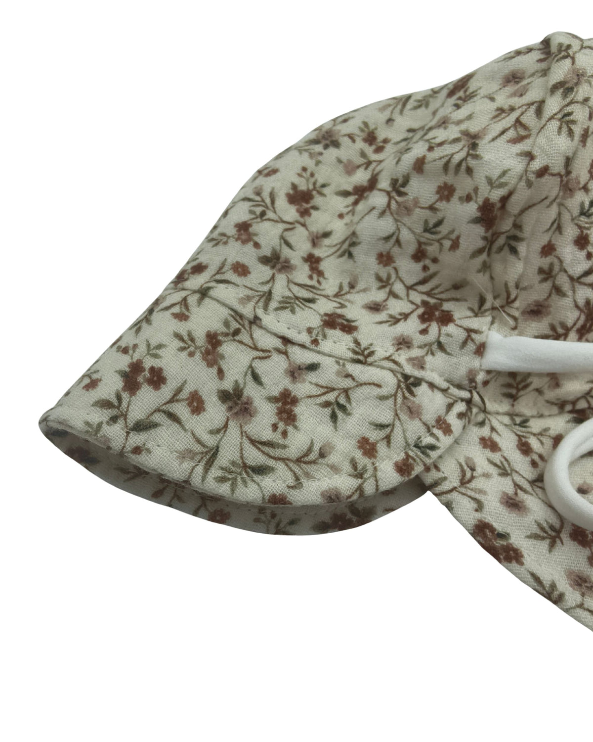 Sommerhut beige, Blumen vintage, einlagig