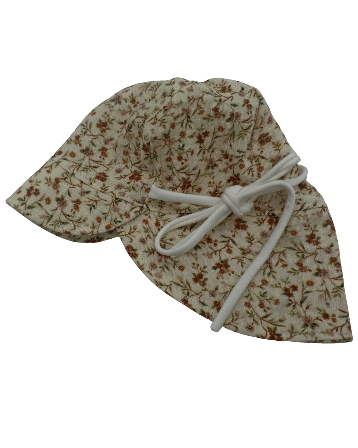 Sommerhut beige, Blumen vintage, einlagig