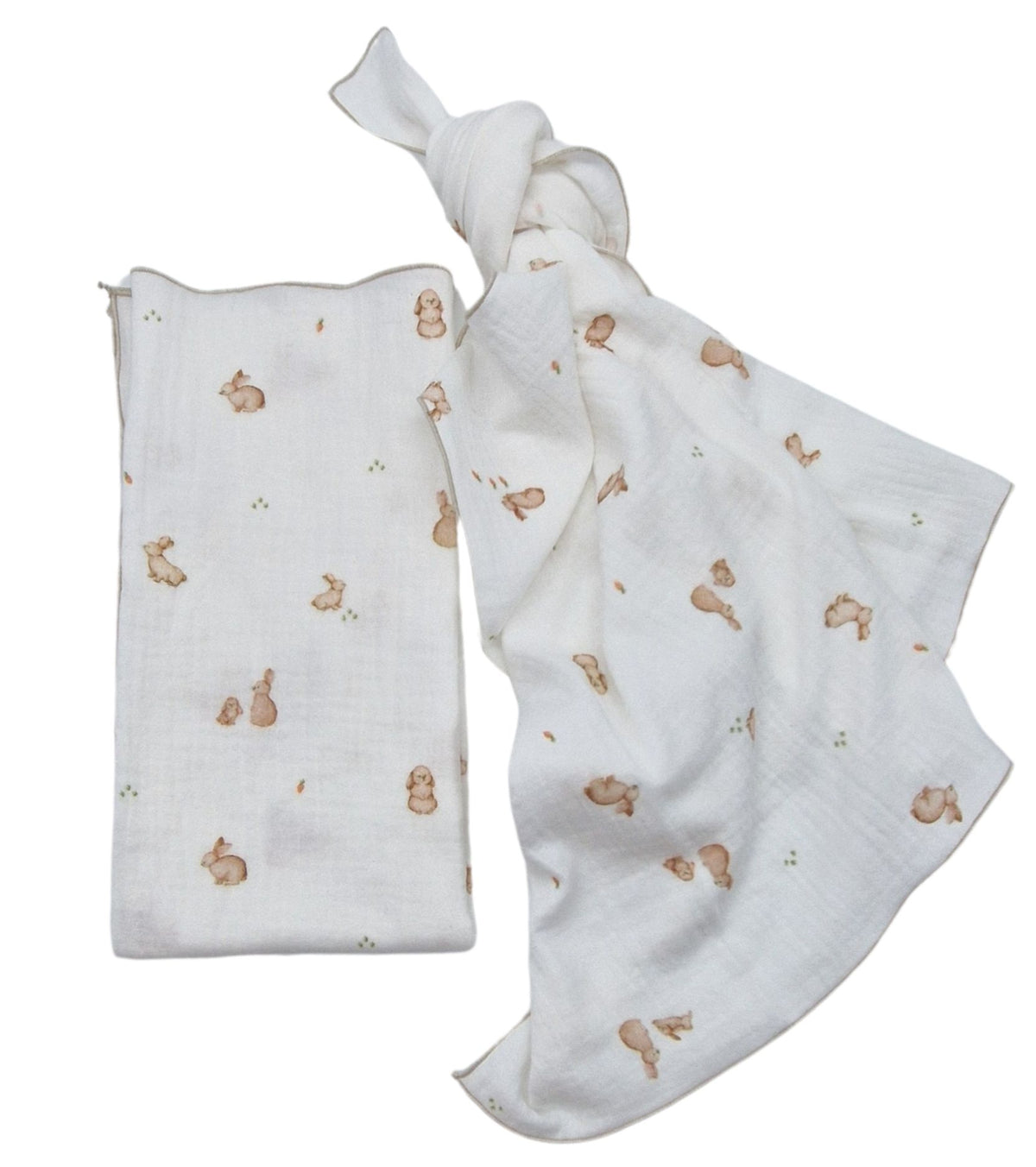 Musselintuch "mini" weiß, Häschen