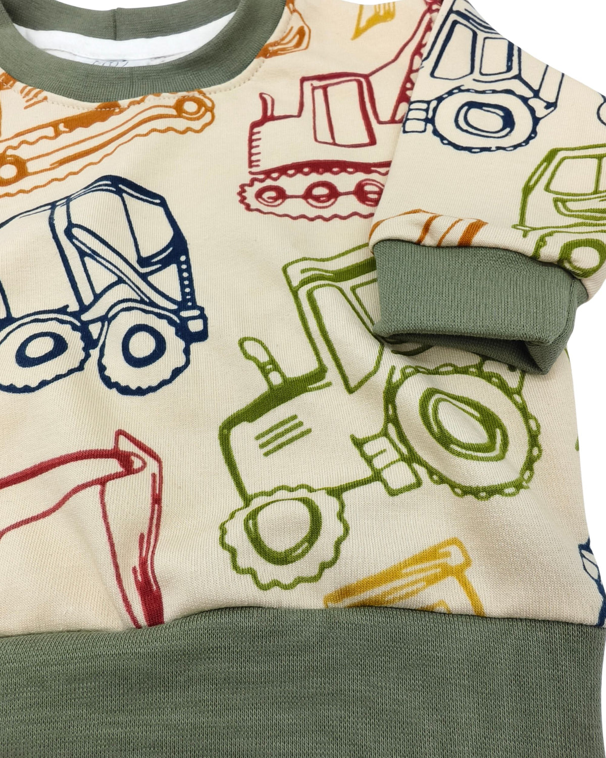 Sweater hellbraun, Baufahrzeuge