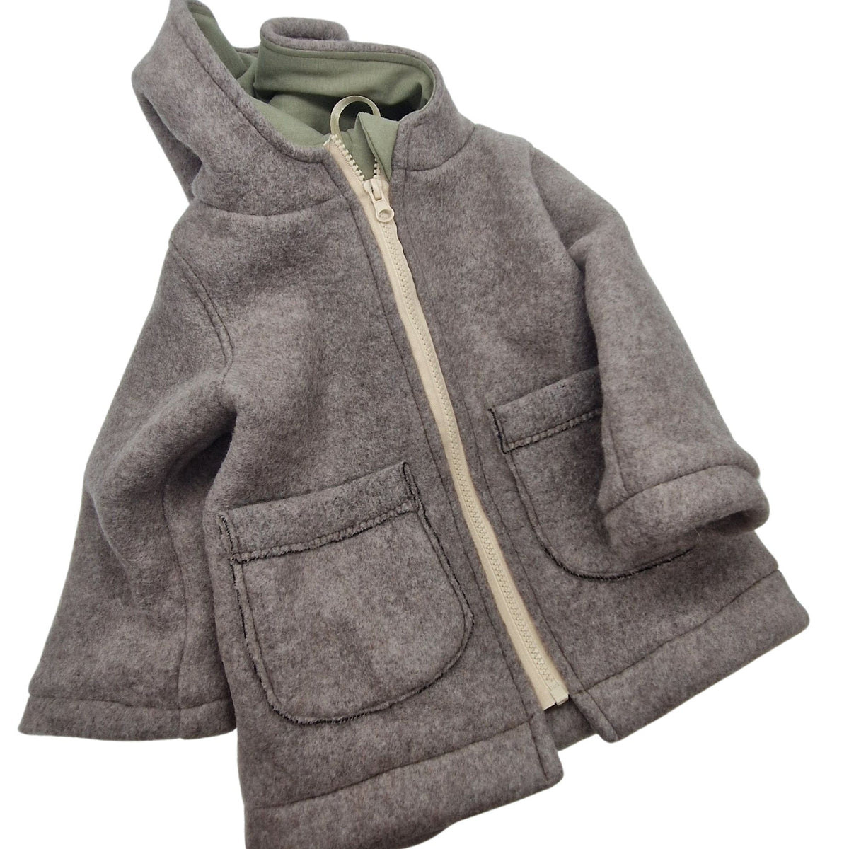 Jacke, Merinofleece, beige