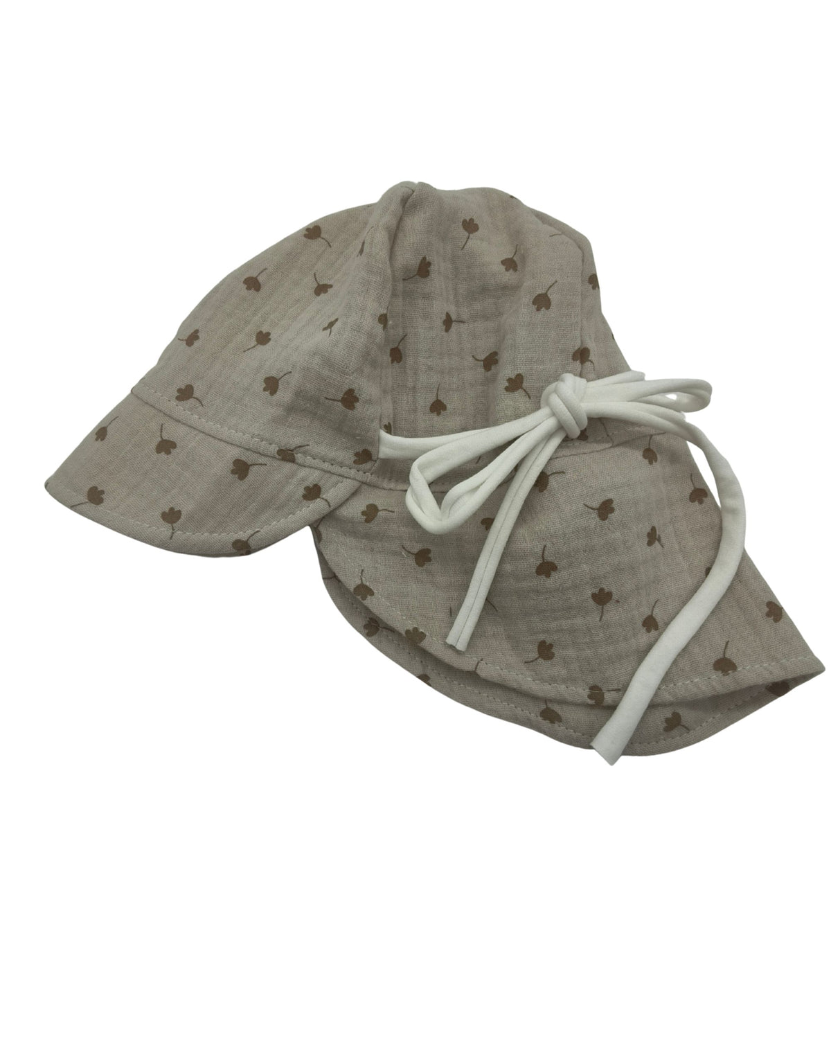 Sommerhut beige, Blätter, einlagig