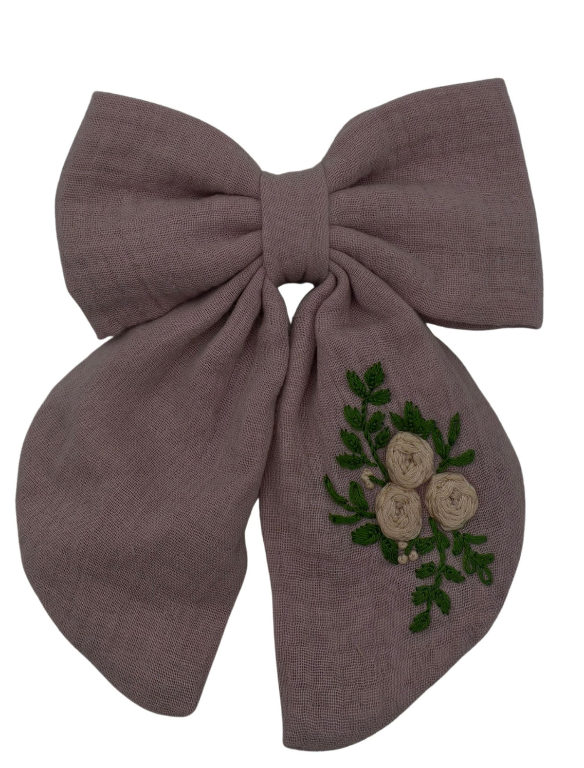Haarspange bestickt rosa